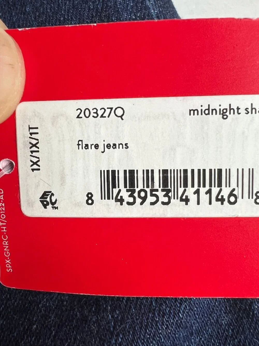 Spanx Jeans Women Petite 35x31* Pull On Flare High Rise Dark Blue Denim Tag 1X P